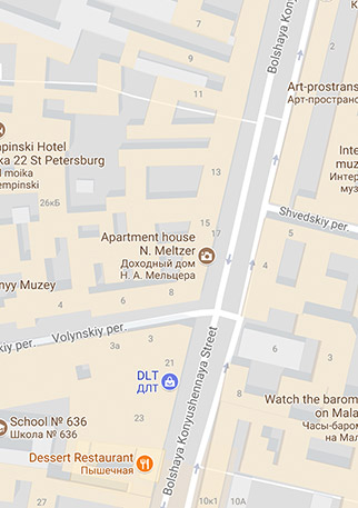 Карта офиса по адресу г. Санкт-Петербург, ул. Большая Конюшенная, д. 19/8, офис 101